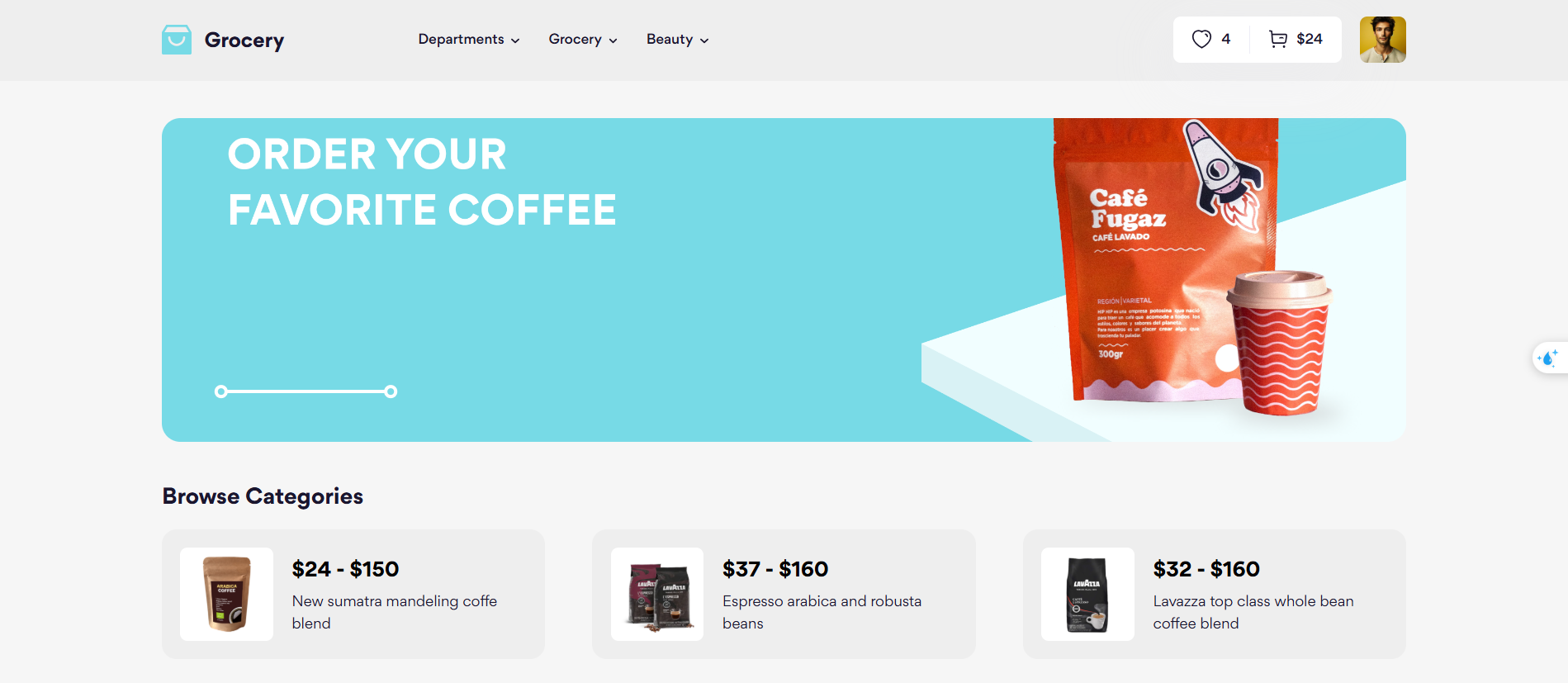 Coffee Shop Homepage Light Mode