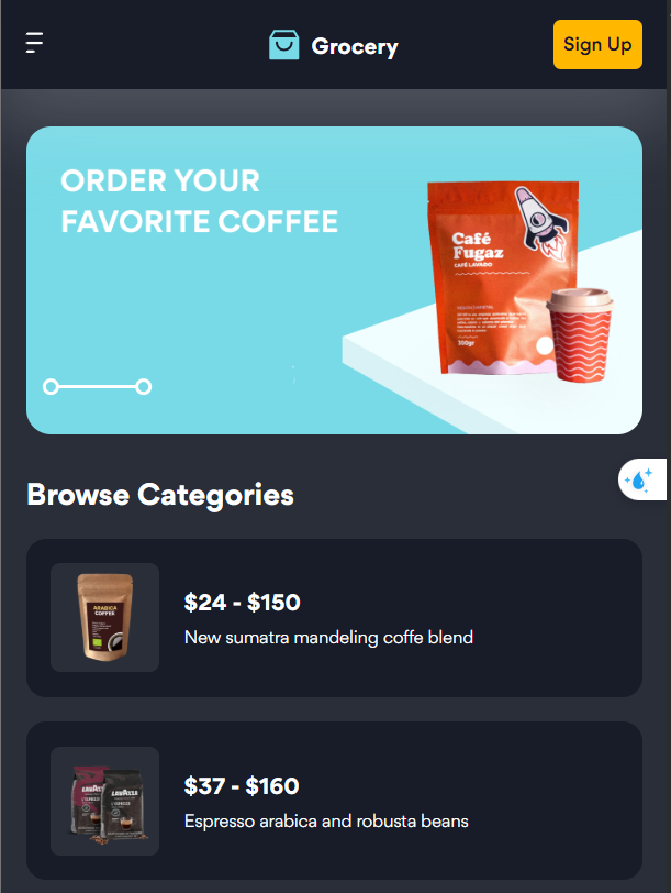 Homepage Mobile View
