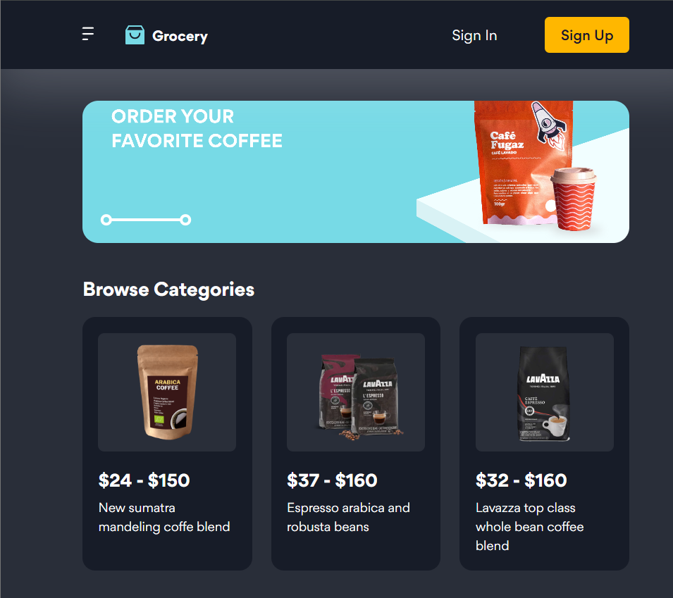 Homepage Tablet View