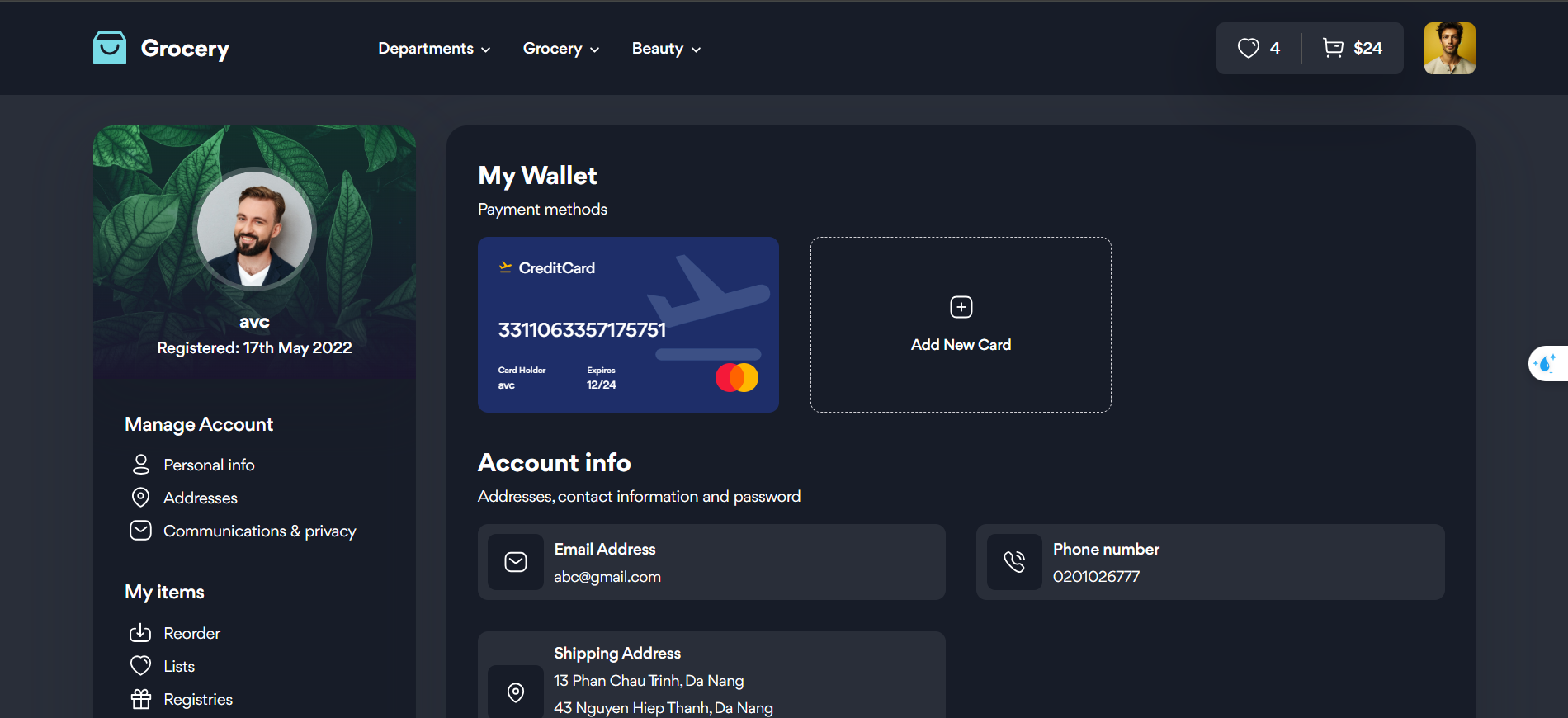User Profile Dark Mode